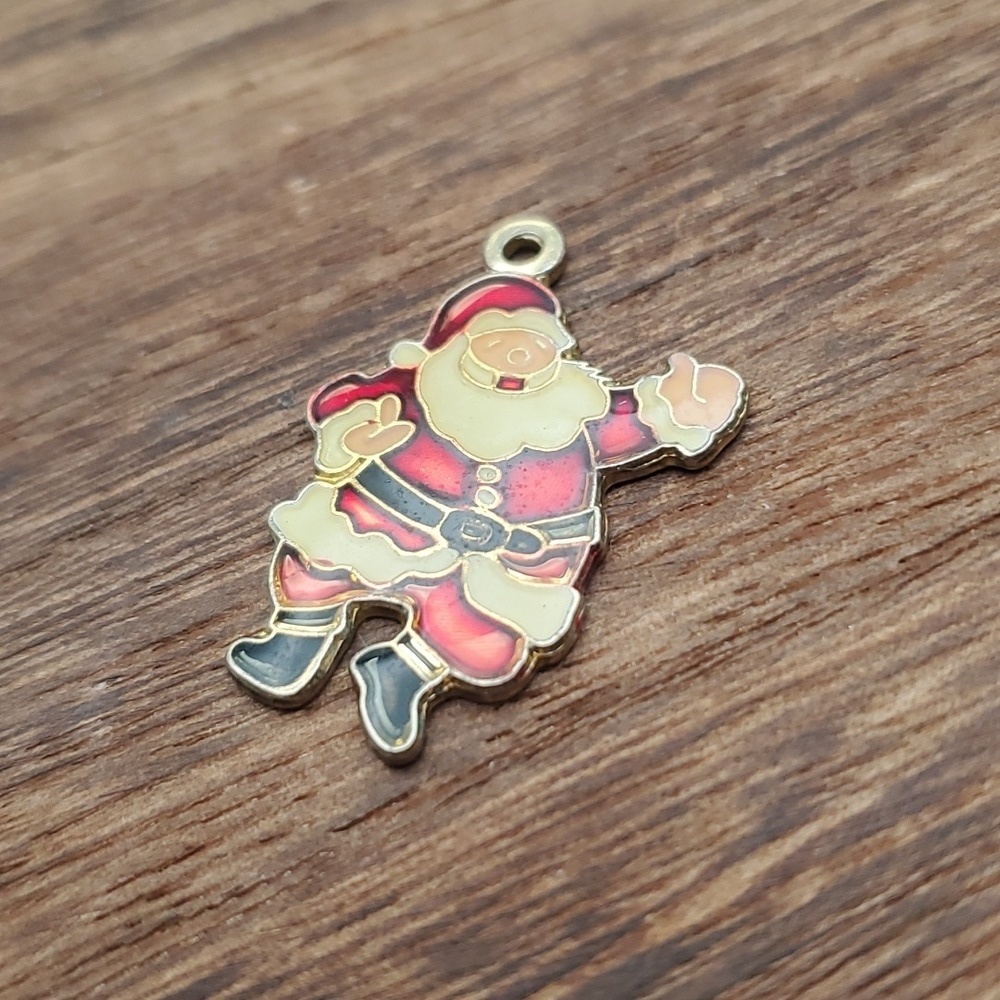 Santa Claus vintage necklace‎ pendant seasonal jewelry